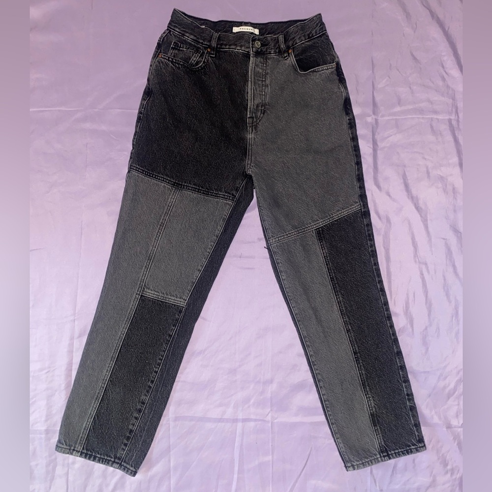 PacSun two-toned black grey color block jeans